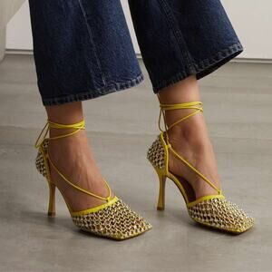 NEW Bottega Veneta Sparkle Stretch‎ Stiletto Leather Pumps